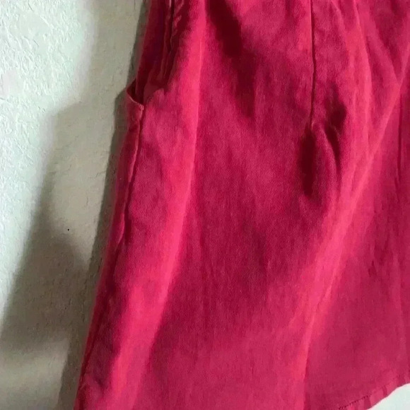 Hausen Malia Romper Dress Strapless Pleated Cranberry Red Playful Coquette L - Picture 11 of 13